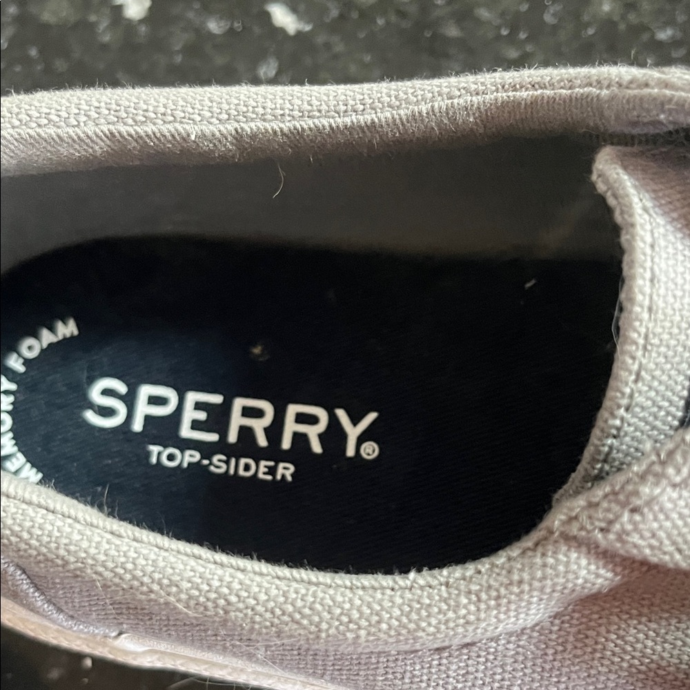 Sperry Light Gray Canvas Lace-Up Sneakers - Picture 2 of 4